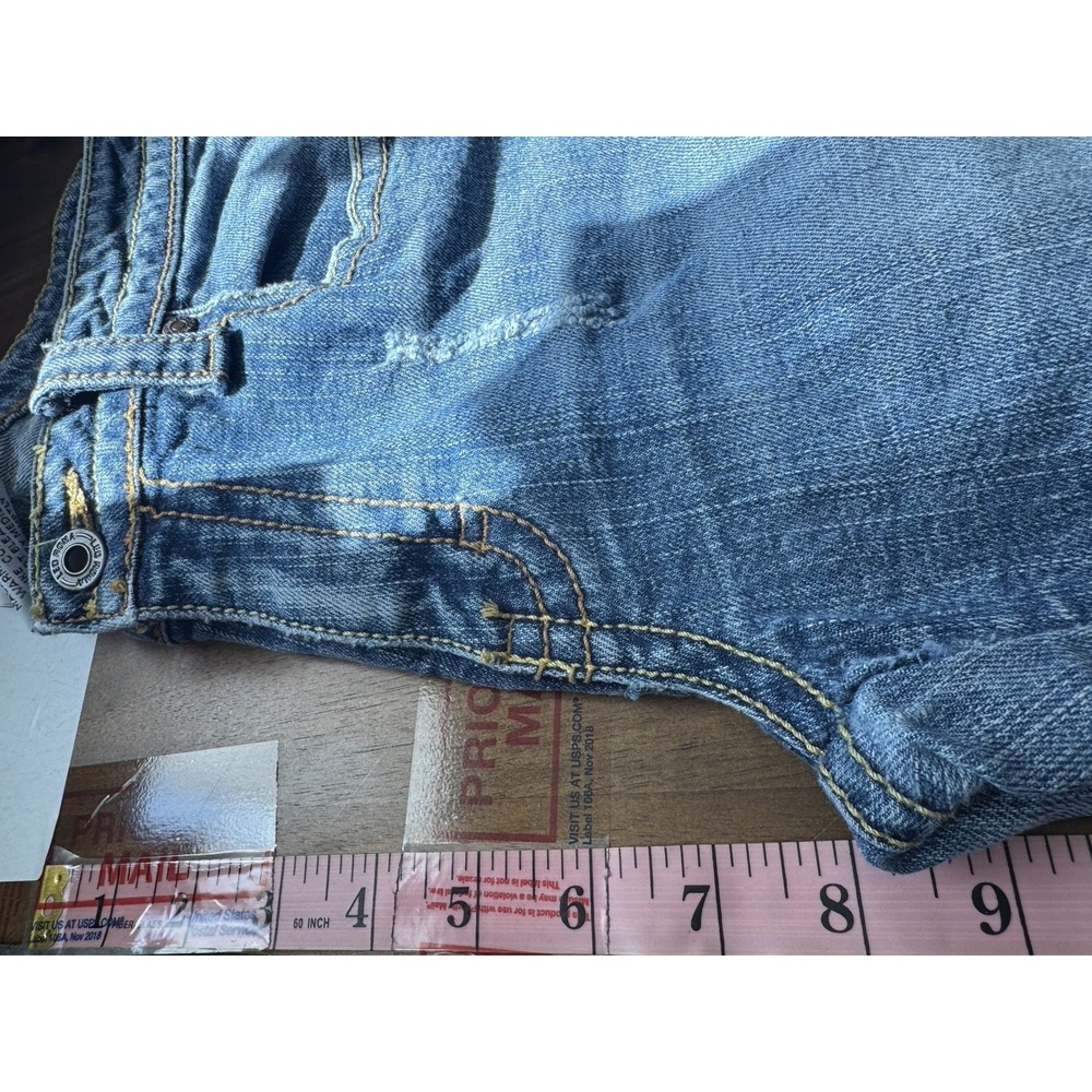 VTG Y2K Leo Roma Jean Size 9 Denim Jorts Short Low Rise Embroidered Pocket Italy - Picture 6 of 11